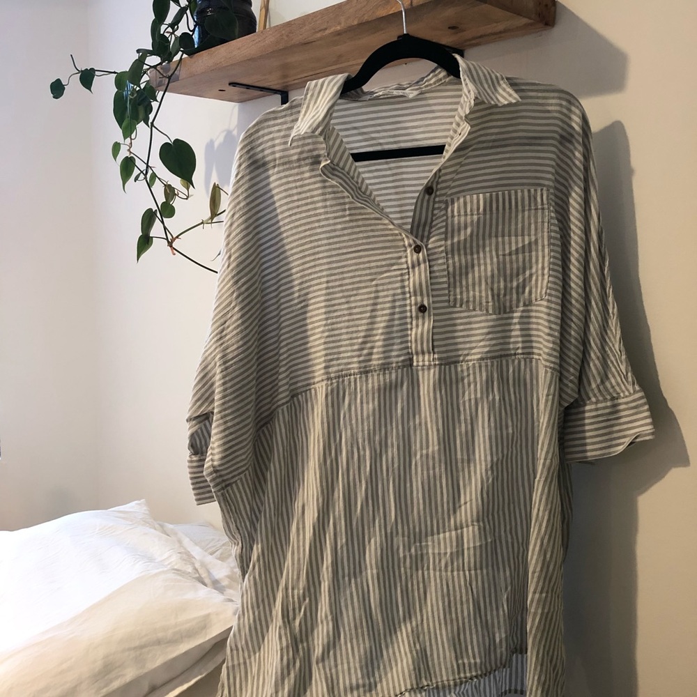 {zara} pin stripe shirt dress